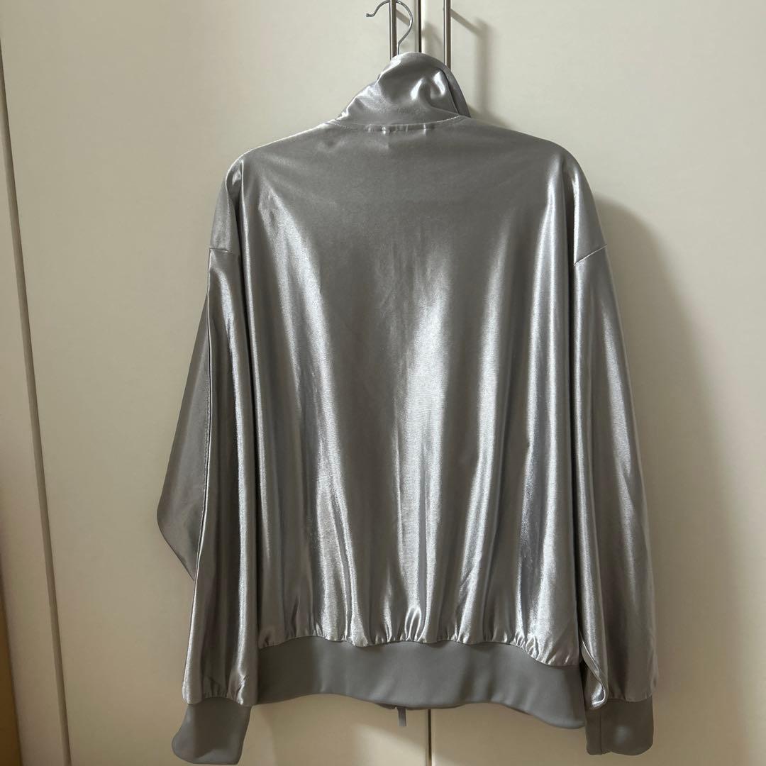 adidas シルバー ジップアップジャージ　上下 セットアップ