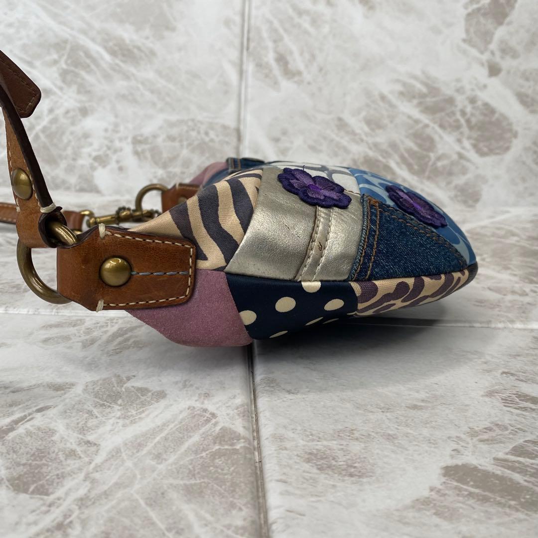 COACH コーチ パッチワーク デニム ショルダーバッグ