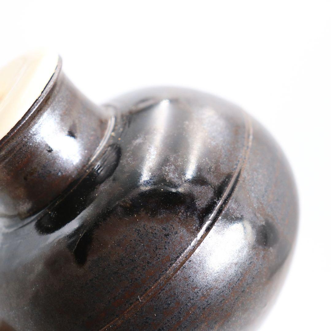 笹田有祥作 摸 唐物大名物 早苗丸壷茶入 宗薫緞子仕覆付 茶道具　V904　N9