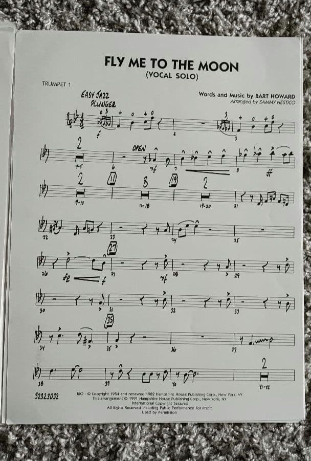ボーカル　ビッグバンド譜面：FLY ME TO THE MOON