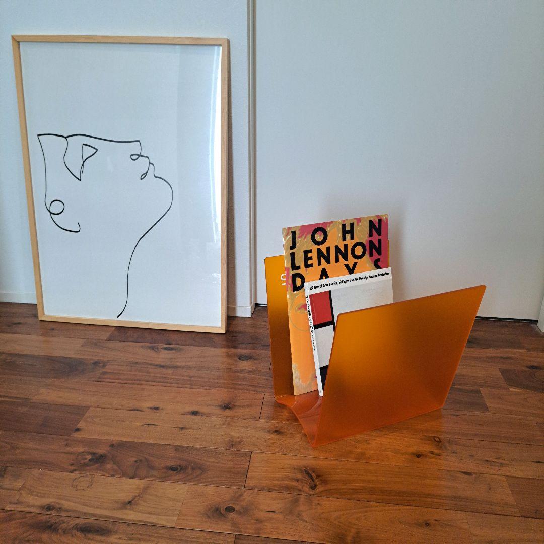 ヴィンテージ　マガジンラック　スペースエイジ アクリル　マガジンラック オレンジ