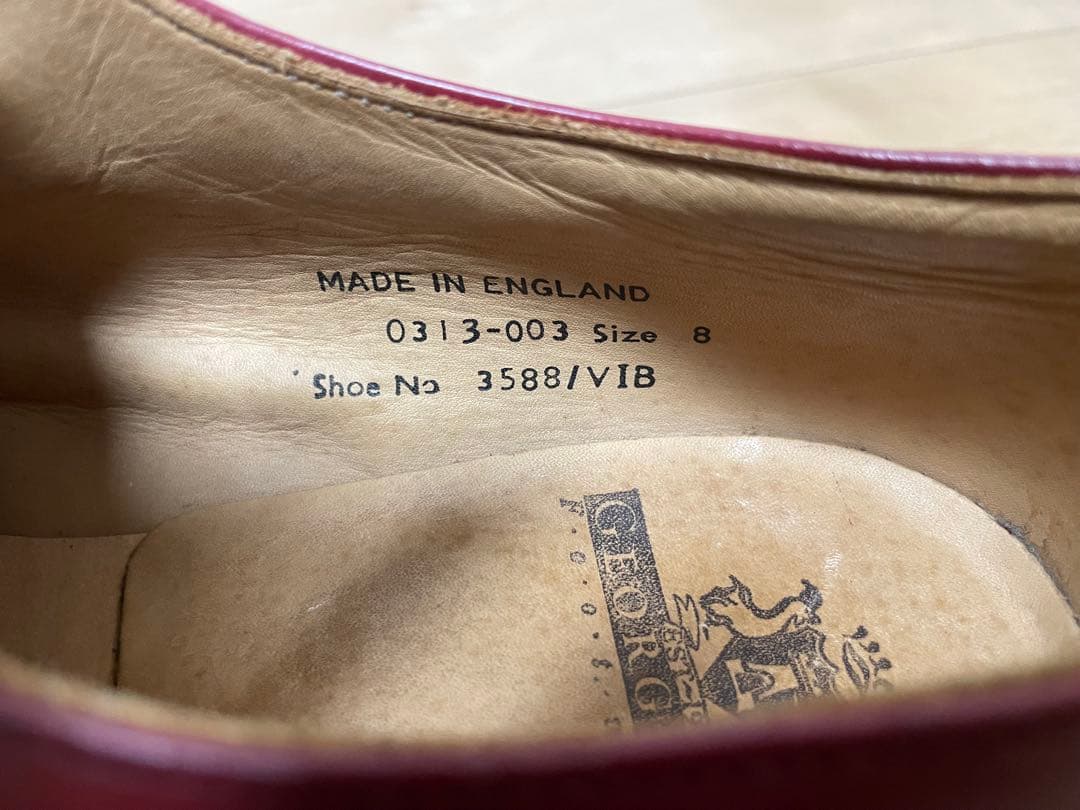 E COX ラバーソール ジョージコックス UK8 赤 レッド