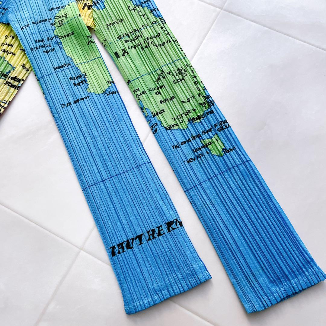 極美品✨希少 プリーツプリーズ 世界地図 カットソー 長袖 サイズ3 L