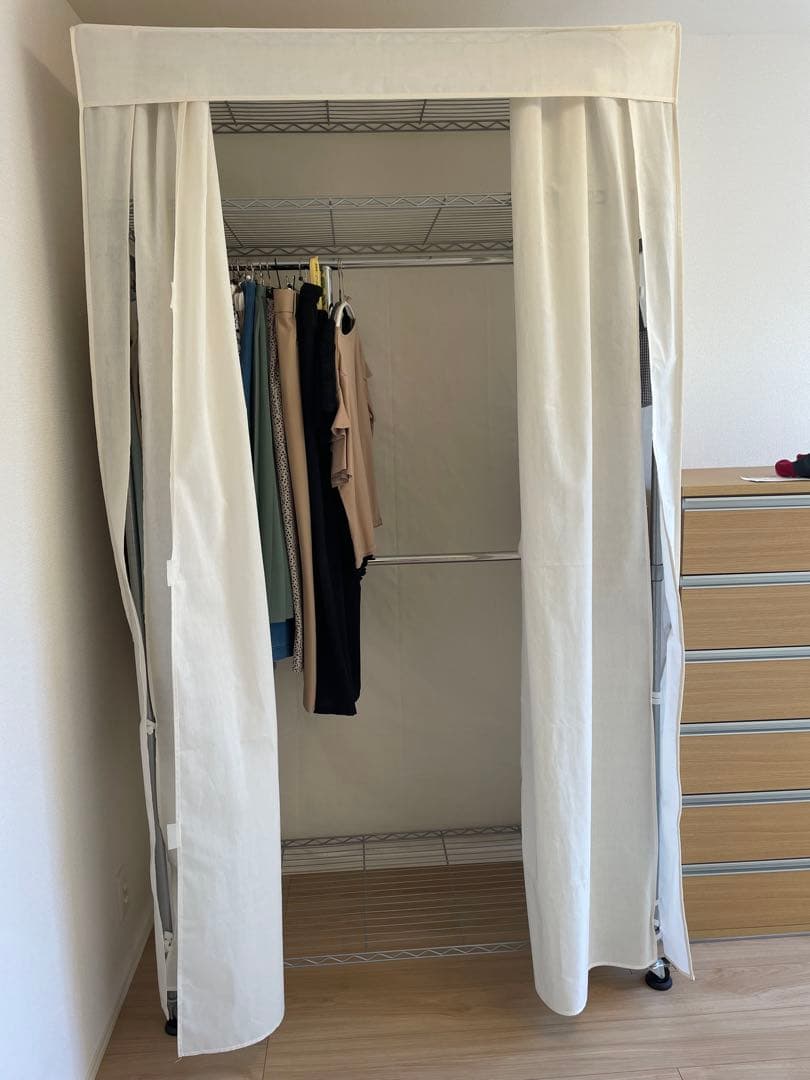 dinos 洗えるカバー付き 頑丈ハンガーラック 2段掛け　幅 約 120センチ