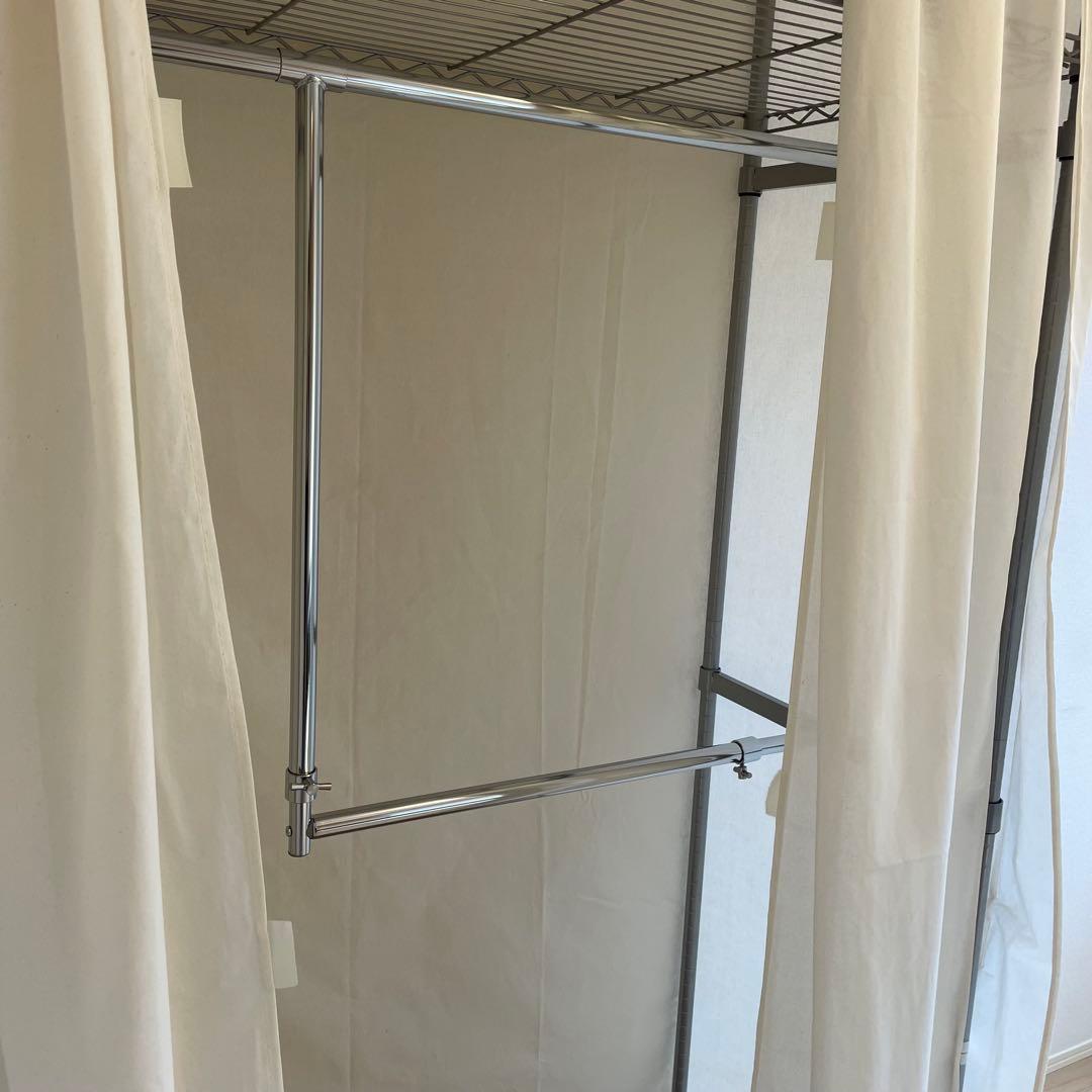 dinos 洗えるカバー付き 頑丈ハンガーラック 2段掛け　幅 約 120センチ