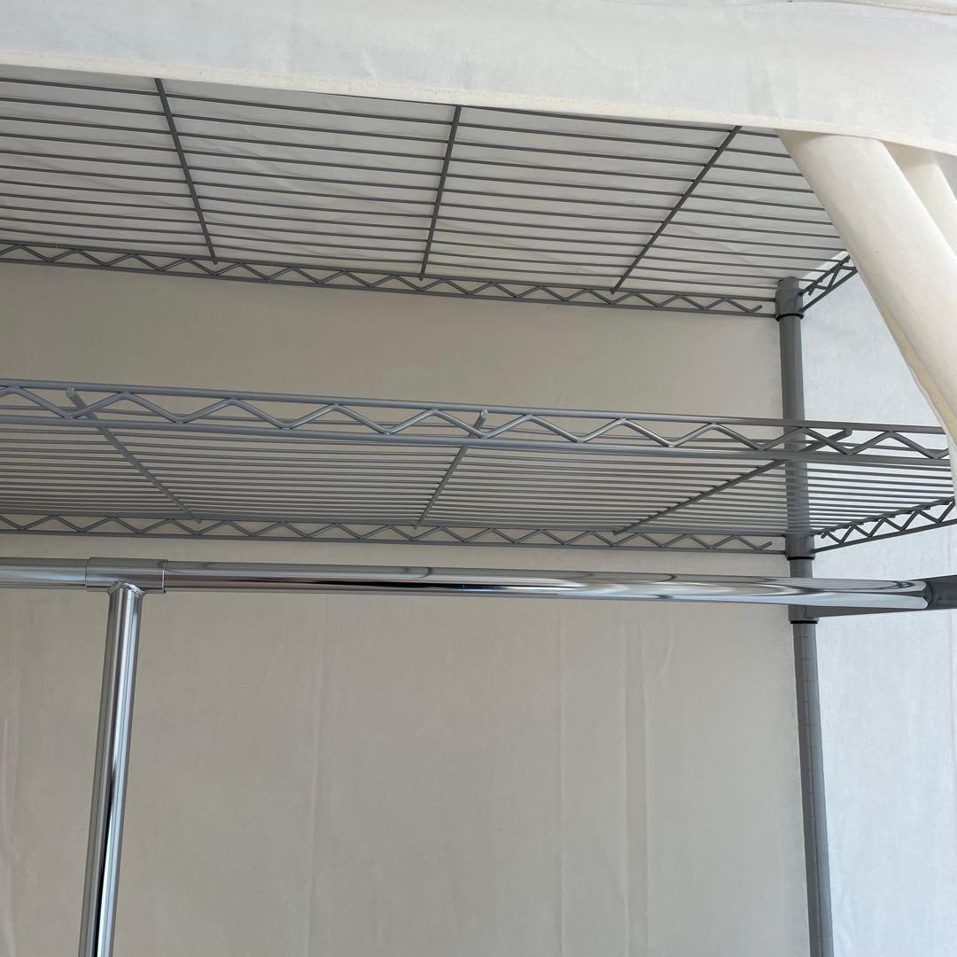 dinos 洗えるカバー付き 頑丈ハンガーラック 2段掛け　幅 約 120センチ