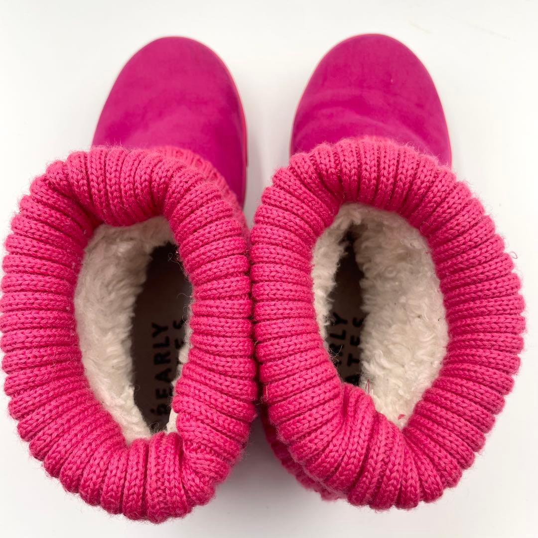 美品★パーリーゲイツ　ヌバック×リブニット　ショートブーツ　ピンク系　23cm