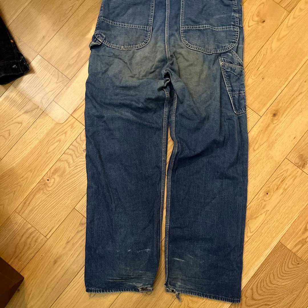 70s USA製 ヴィンテージ Lee デニムオーバーオール Lサイズ