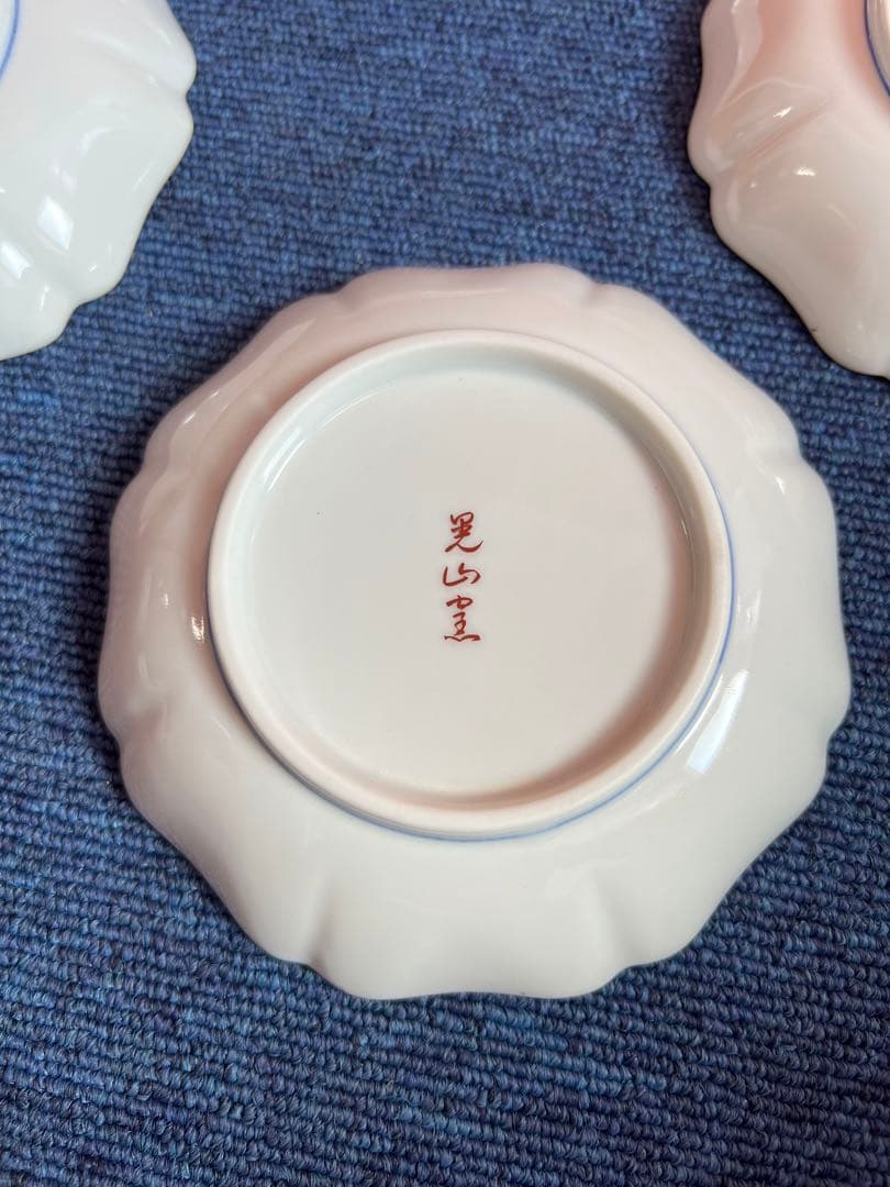 1375 九谷焼　花鳥　皿　5客　未使用