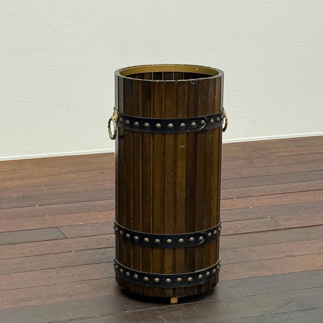 H19K80a カリモク karimoku 傘立て 樽型