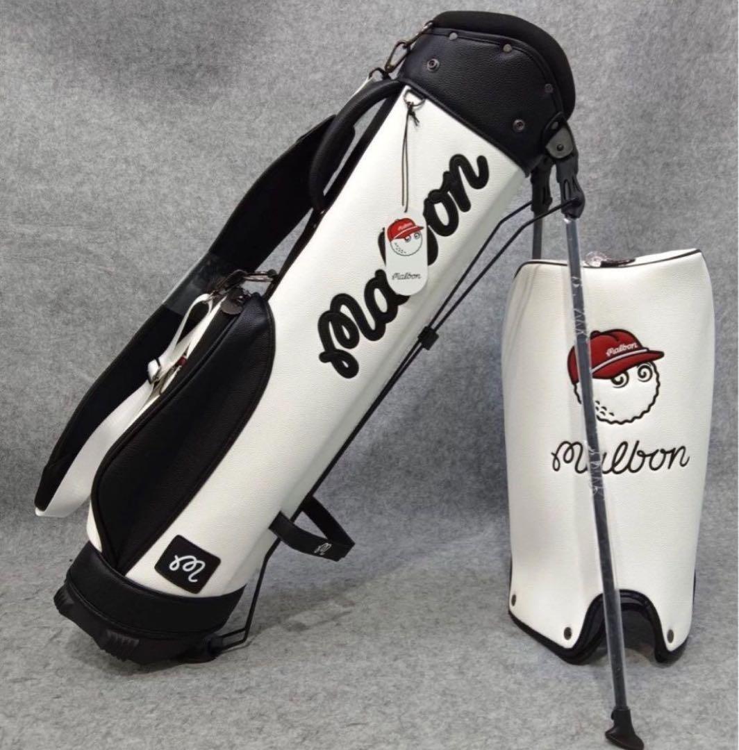【即発送】マルボン ゴルフmalbon キャディバッグ 男女兼用3分割 ホワイト