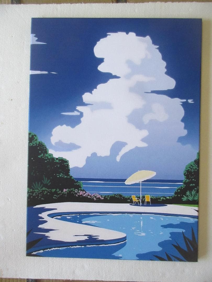 永井博ポスター 木製パネル加工の新品です。