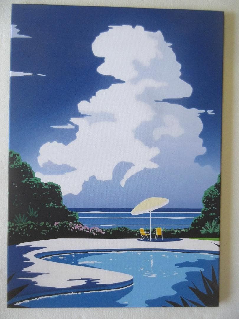 永井博ポスター 木製パネル加工の新品です。