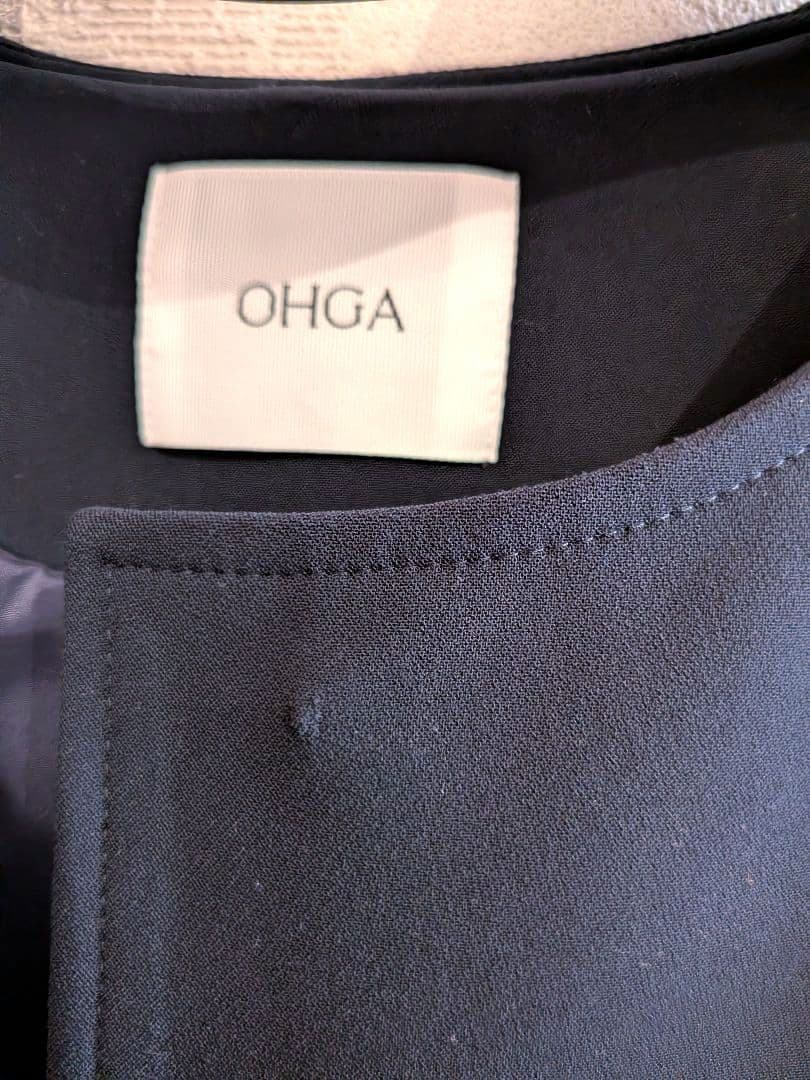 OHGA オーガ　セレモニー　ビジュー　ノーカラージャケット　フレア　パフ