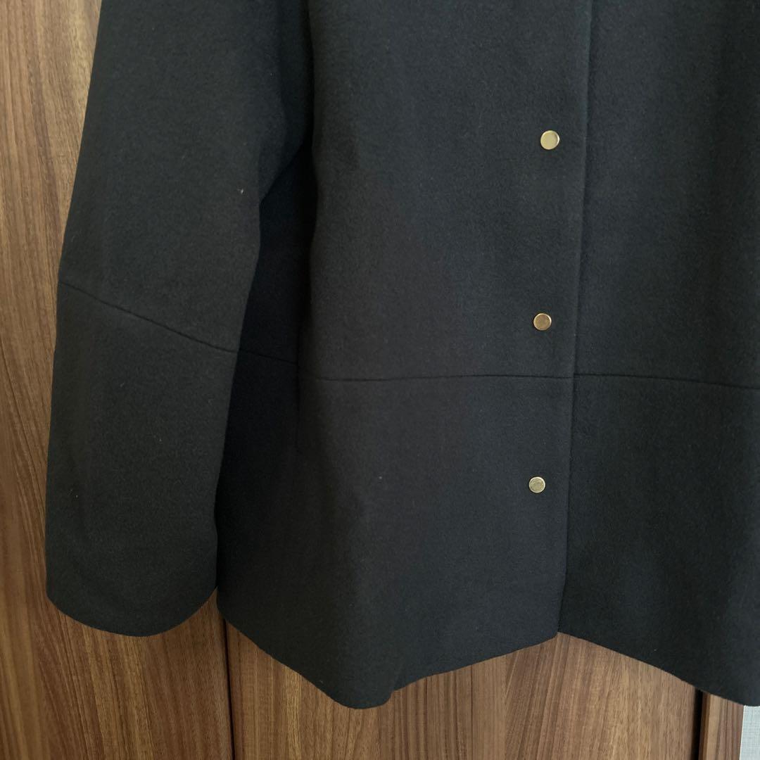 【美品】UNITED ARROWS Wノーカラー メタルボタン ショートコート