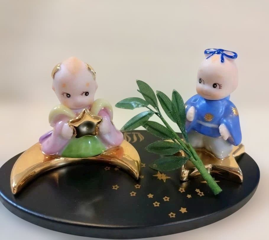 陶器　置物　ローズオニールキューピー　 フィギュア　歳時記　7月8月　セット売り