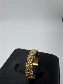 K18花モチーフ ゴールドリング2.07g 11号