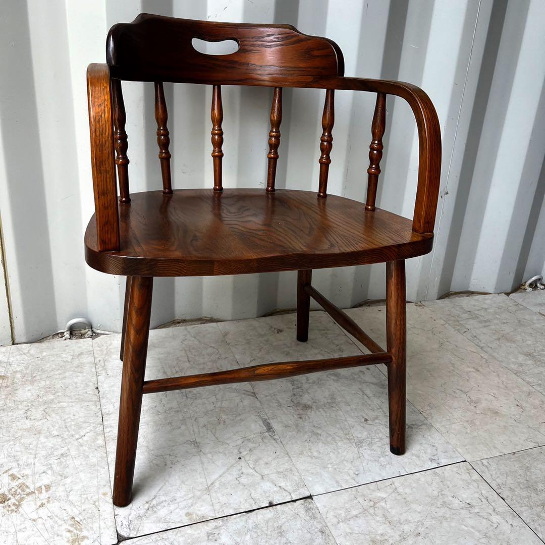 取付無料！天然木おしゃれアンティーク レトロ風ウィンザーチェア キャプテンチェア