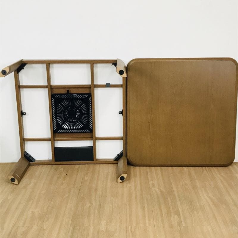 シンプル　温風ファンヒーター こたつテーブル80