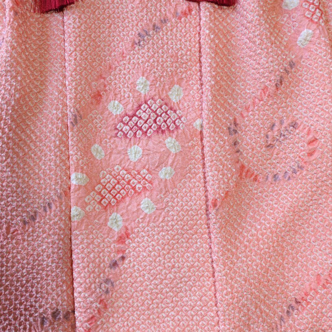 七五三３歳着物と正絹総絞りの被布(袖無し肌襦袢付き）パステルカラー