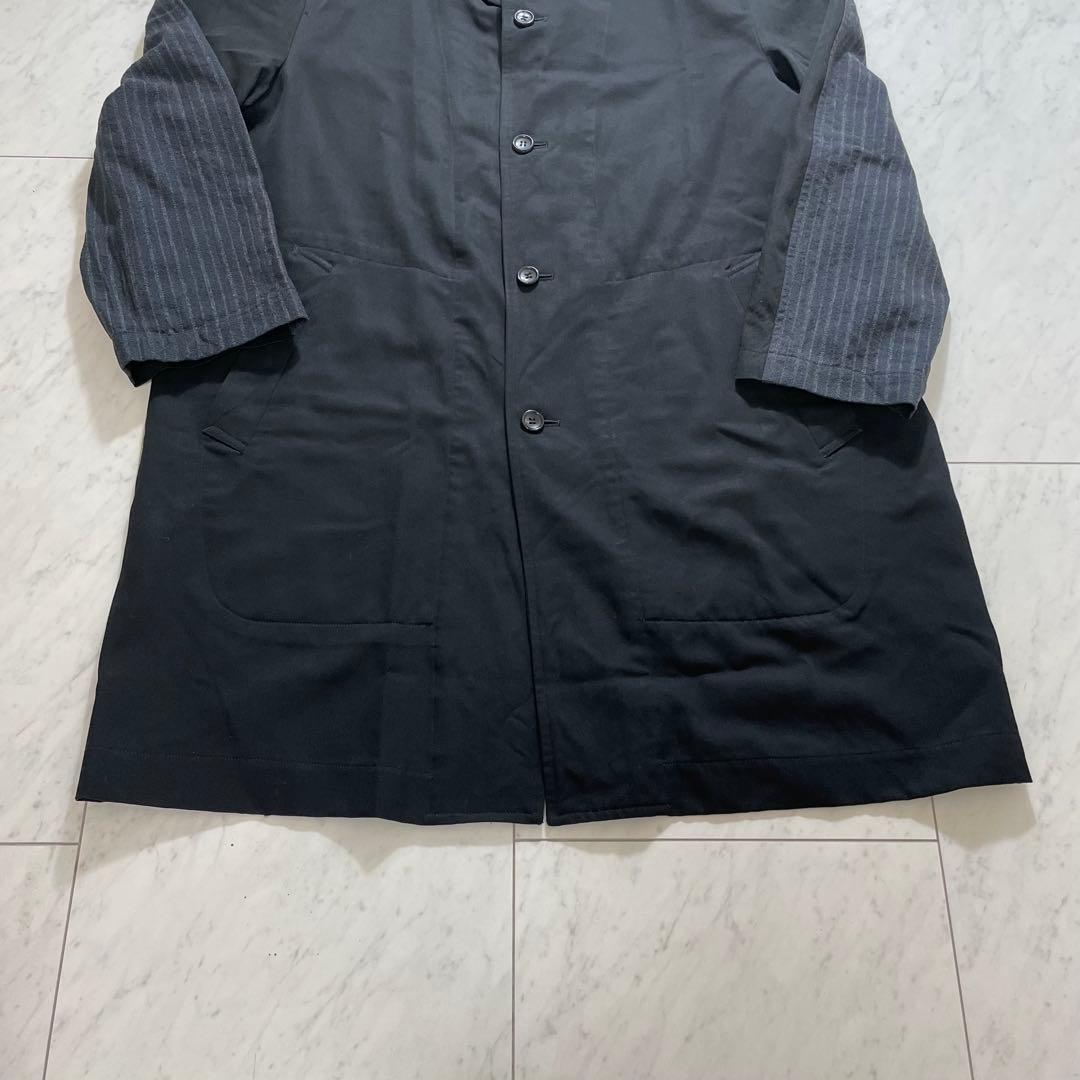 コムデギャルソンオムプリュス ロングコート 異素材切り替え AD1992 M 黒