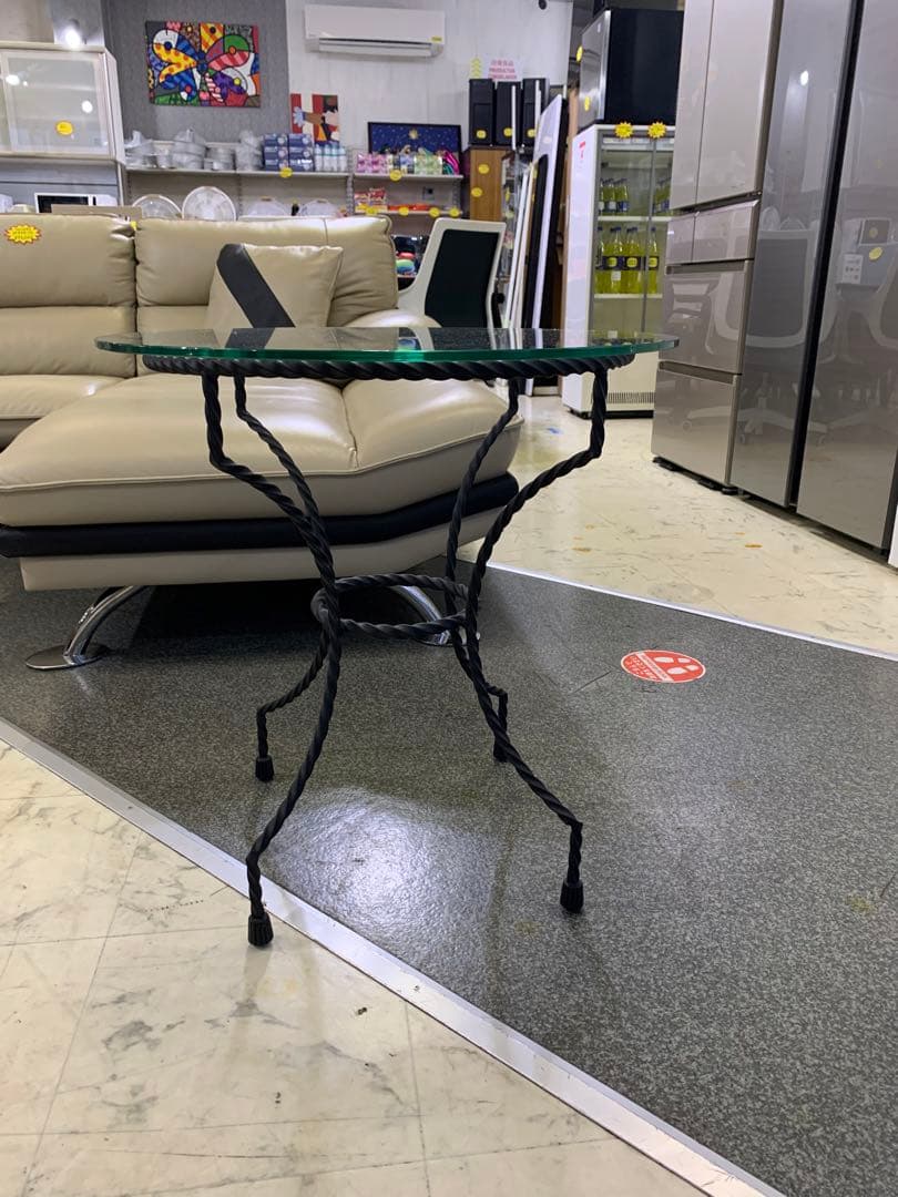 丸ガラステーブル 屋外 ガーデンテーブル