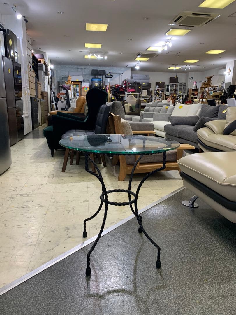 丸ガラステーブル 屋外 ガーデンテーブル