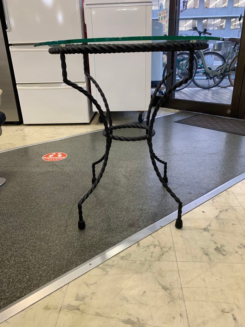 丸ガラステーブル 屋外 ガーデンテーブル