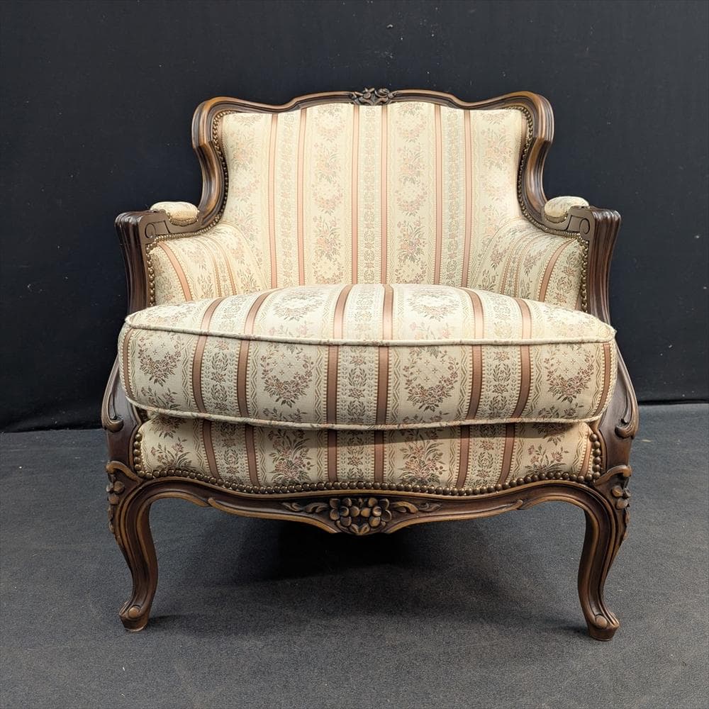 美品　ドマーニ　ルイ15世　シングルソファ　一人掛け　1P　ロココ　カリモク　A