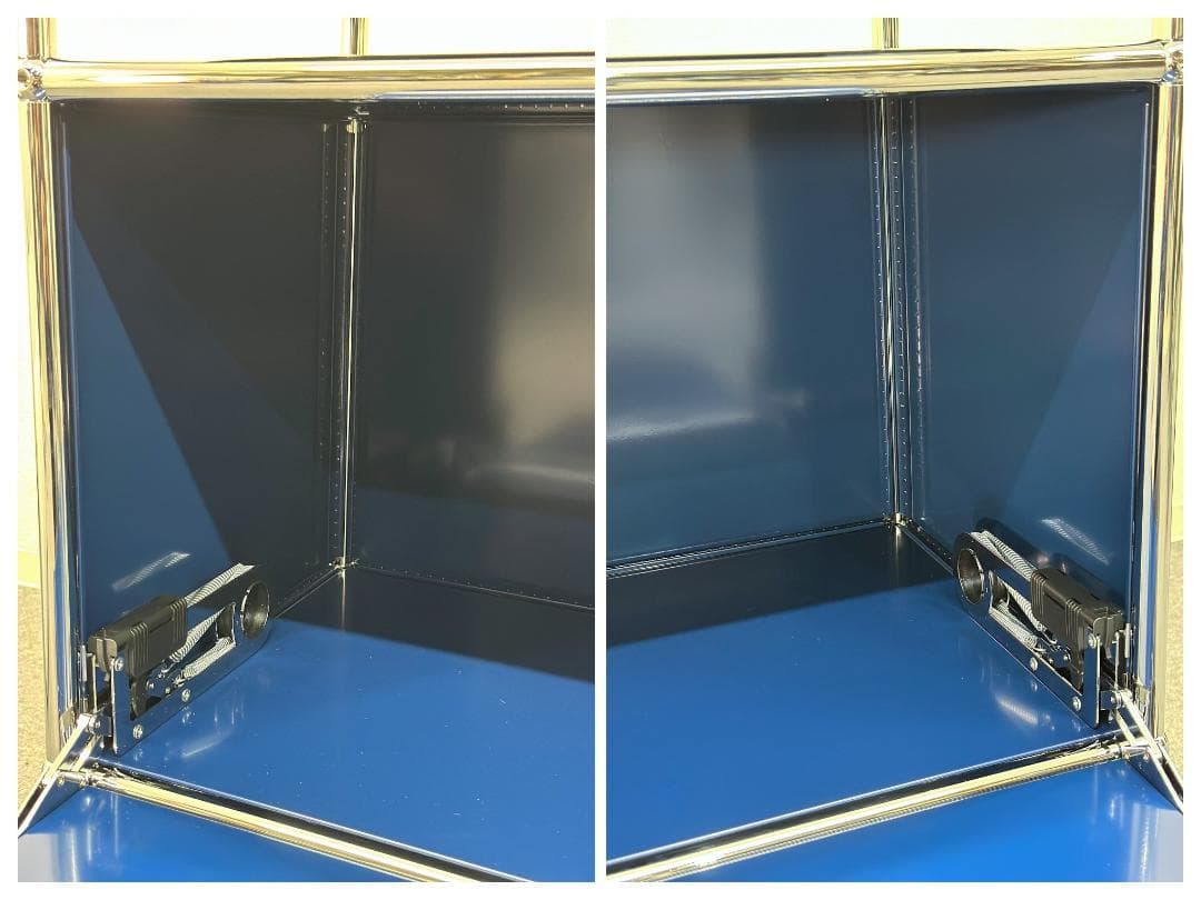 ほぼ未使用■USMハラー■キャビネット 1列3段　スティールブルー　鍵なし　紺色