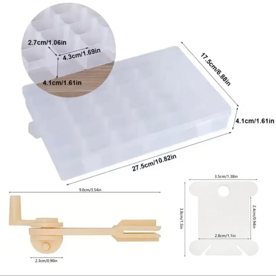 【刺繍整理セット】収納ケース4個＋ボビン800枚＋糸巻き器4個｜刺繍糸整理収納