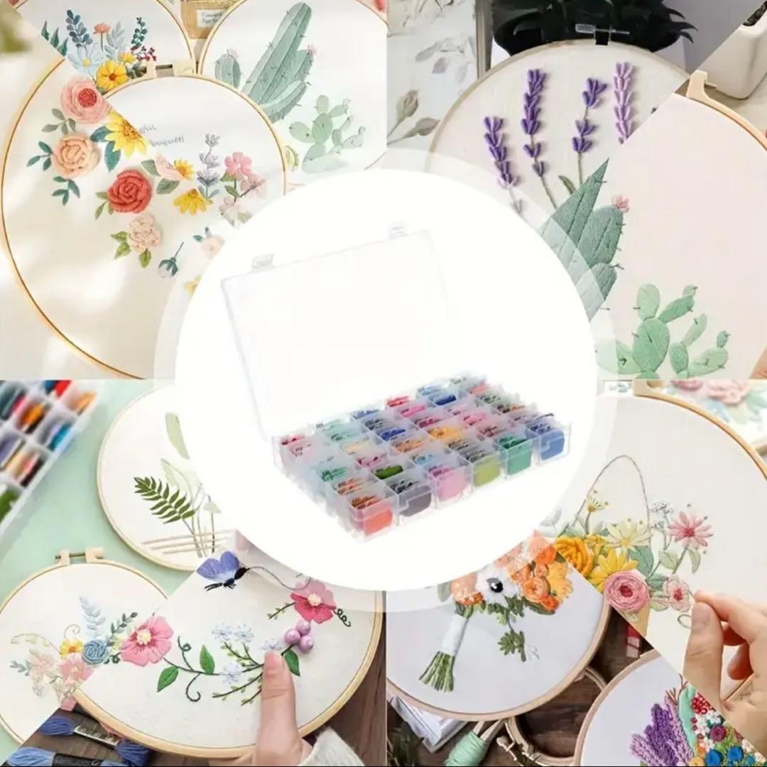 【刺繍整理セット】収納ケース4個＋ボビン800枚＋糸巻き器4個｜刺繍糸整理収納