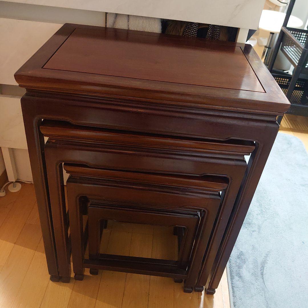 値下げ！！アンティーク木製ネストテーブル 4点セット