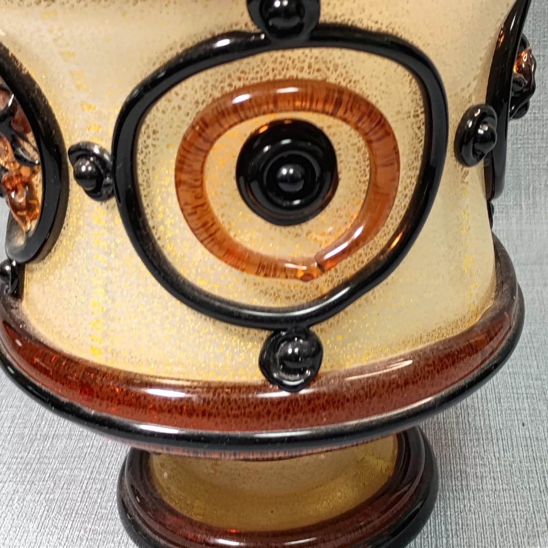 ■岩田久利 作 『硝子紋章花壷』 共箱　27cm　花瓶　技工名品 日展評議員