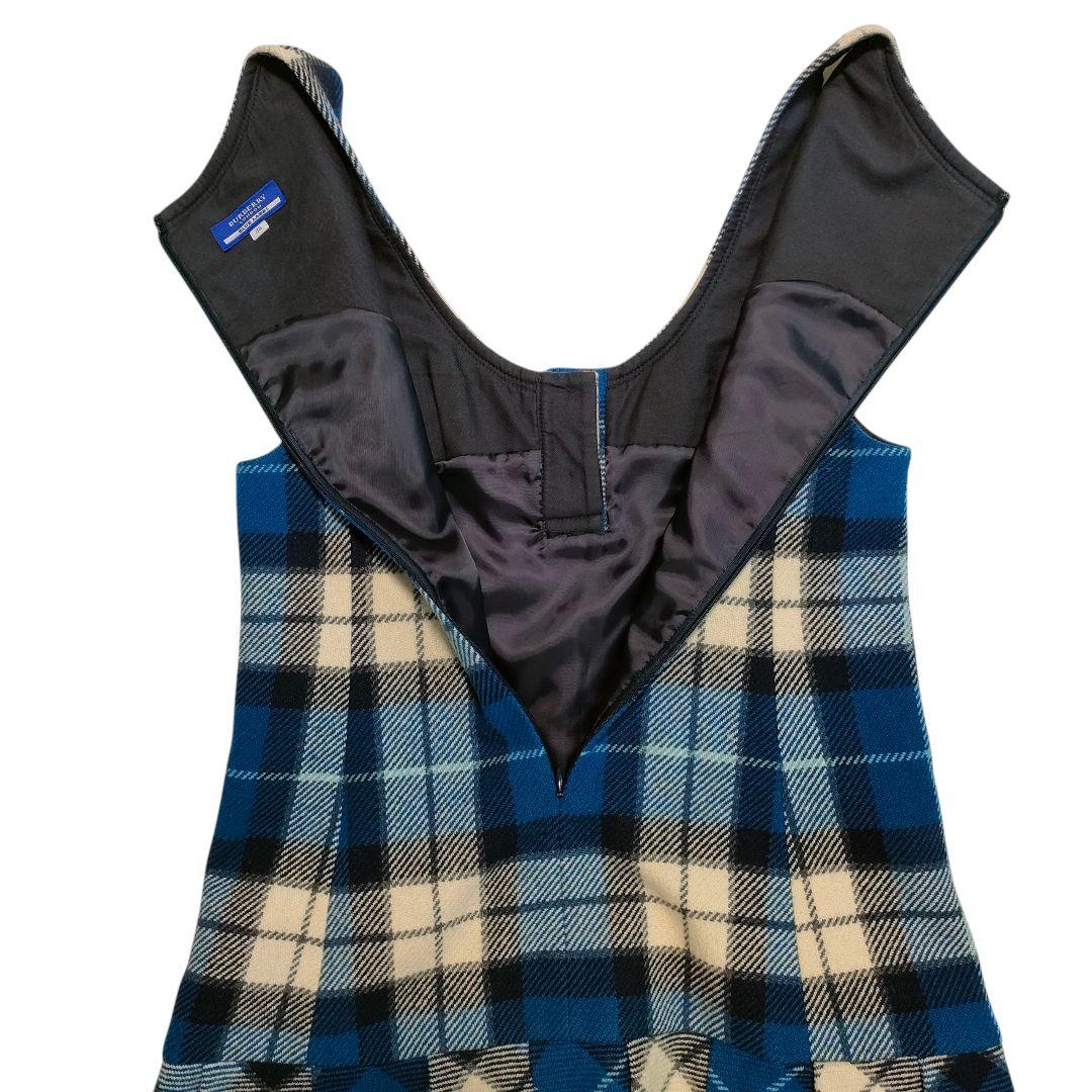 極美品✨バーバリーブルーレーベル ミニワンピース ホース刺繍 チェック プリーツ
