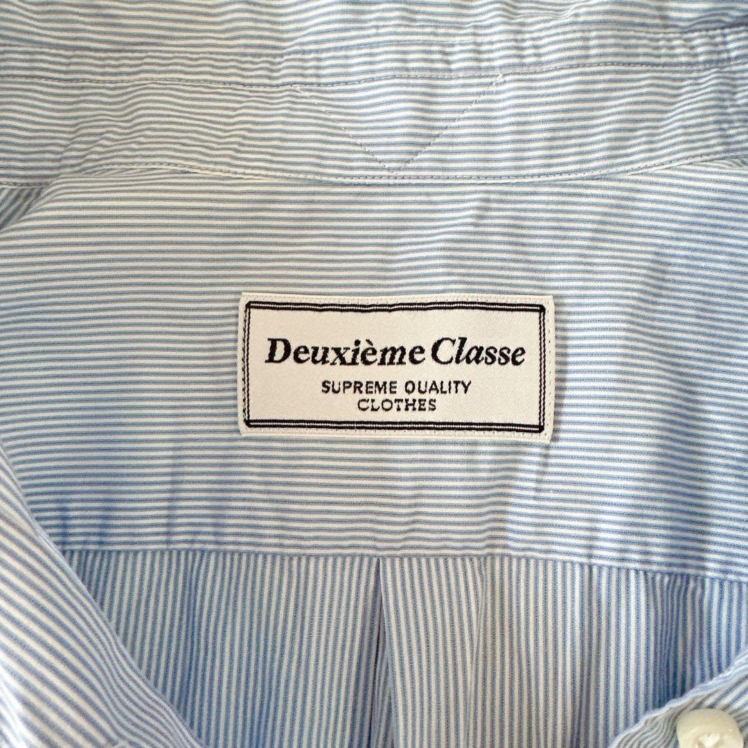 美品♪ドゥーズィエムクラス ワイヤーWASHシャツ ストライプシャツ 長袖 人気